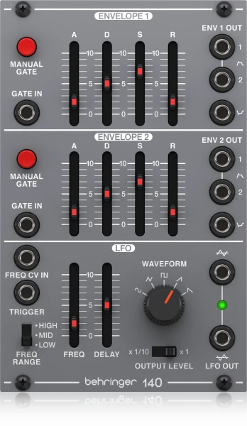 Модуль Behringer 140 DUAL ENVELOPE/LFO аналоговый для Eurorack