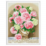 Алмазная мозаика с нанесенной рамкой 40х50 БУЗИН. РОЗОВЫЕ ПИОНЫ (25 цветов)
