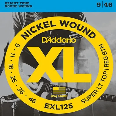 Струны для электрогитары D'Addario EXL125, никель, 9-46, Super Light/Reg Light
