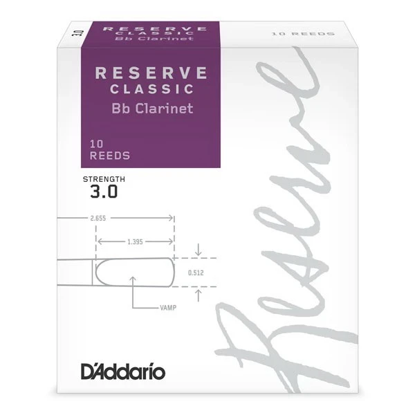 Трости для кларнета Bb Rico DCT1030, Reserve Classic, №3, 10 шт