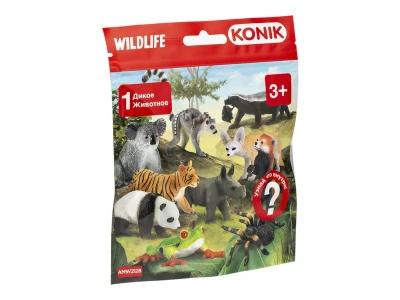Фигурка KONIK Пакетик-сюрприз Дикие животные, 1 фигурка