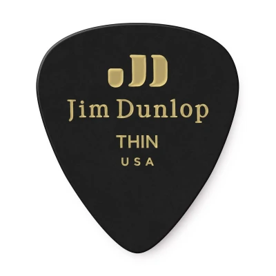 Медиаторы тонкие, 12 шт. Dunlop 483P03TH Celluloid Black Thin 12Pack