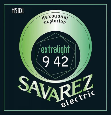 Струны для электрогитары Savarez H50XL Hexagonal Explosion Extra Light, 9-42, никелевое покрытие