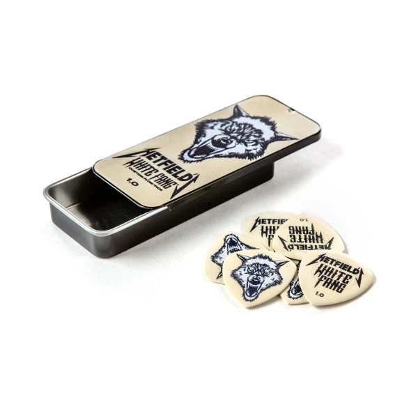 Сувенирный набор медиаторов в пенале Dunlop PH122T100 Hetfield's White Fang Pick Tin, 1 мм, 6 шт.