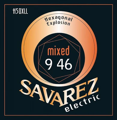 Струны для электрогитары Savarez H50XLL Hexagonal Explosion Mixed, 9-46, никелевое покрытие