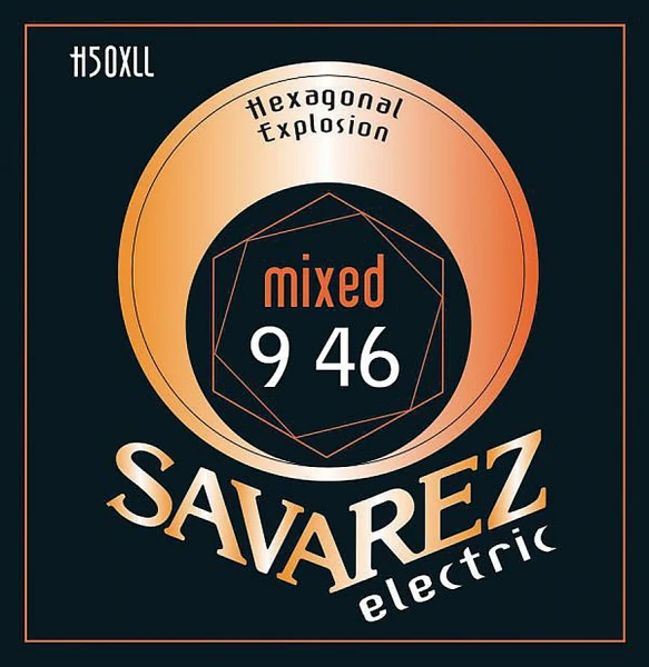 Струны для электрогитары Savarez H50XLL Hexagonal Explosion Mixed, 9-46, никелевое покрытие