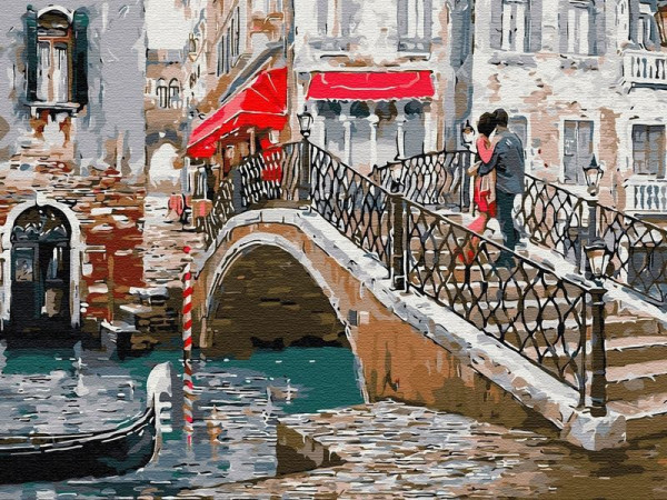 Картина по номерам 40х50 Мостик влюблённых (24 цвета)