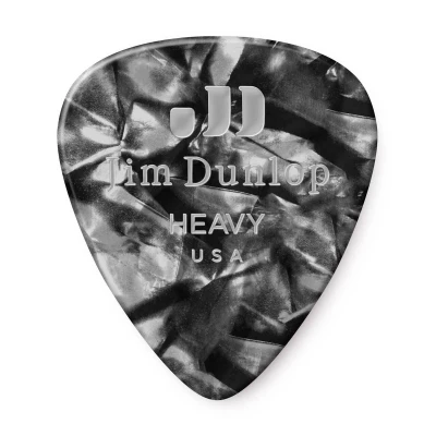 Медиаторы, жесткие, 12 шт. Dunlop 483P02HV Celluloid Black Pearloid Heavy 12Pack