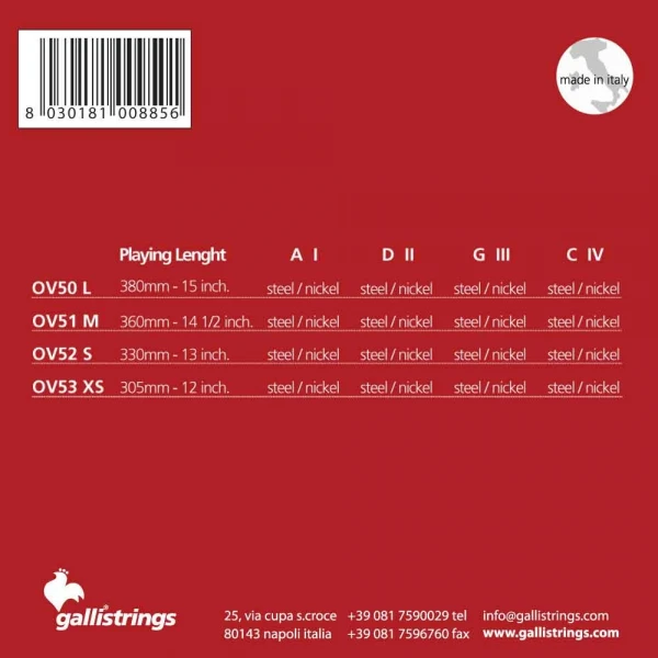 Струны для альта Galli OV50 комплект