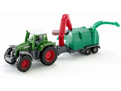 Трактор Siku 1675 с щеподробилкой, 7 см, зеленый
