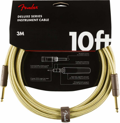 FENDER DELUXE 10' INST CABLE TWD инструментальный кабель, твид, 10'