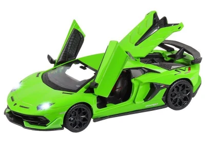 Машина "АВТОПАНОРАМА" Lamborghini SVJ, 1/32, зеленый, откр. двери, свет, звук, в/к 17,5*12,5*6,5 см