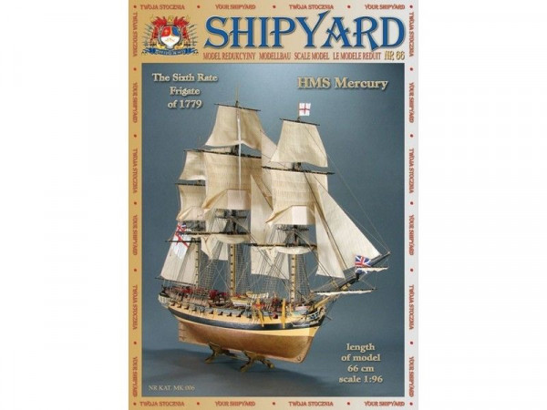 Сборная картонная модель Shipyard фрегат HMS Mercury (№66), 1/96