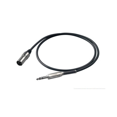 Proel BULK230LU05- Микрофонный кабель, 6.3 джек стерео <-> XLR (папа) 0.5 м