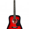 Акустическая гитара Fabio SA105 красного цвета
