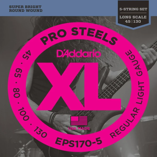 Струны для бас-гитары D'Addario EPS170 Pro Steels 45-100, Regular Light