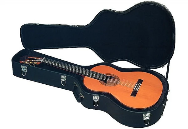 Фигурный кейс для классической гитары Rockcase RC10608 B/SB, деревянная основа, черный tolex