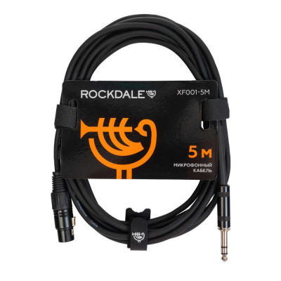 Микрофонный кабель ROCKDALE XF001-3M, разъемы XLR female X stereo jack male, 3 м