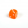 Кубик D6, 16мм, оранжевый с белыми точками в блистере