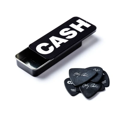 Сувенирный набор медиаторов в пенале Dunlop JCPT04H Johnny Cash Bold Pick Tin, жесткие, 6 шт.
