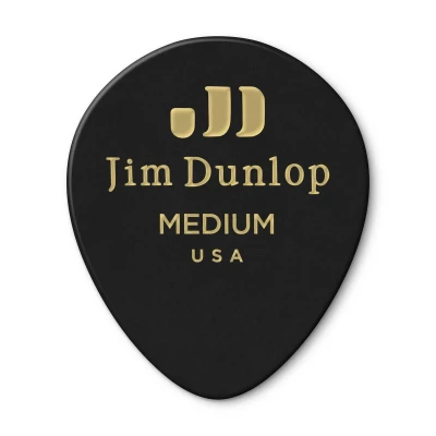 Медиаторы Dunlop 485P03MD Celluloid Black Teardrop Medium, средние, 12 шт.