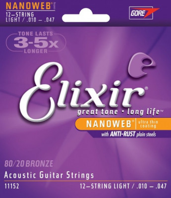 Elixir 11152 струны для 12-струнной акустической гитары