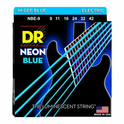 Струны для электрогитар люминесцентные DR NBE-10-48 NEON BLUE