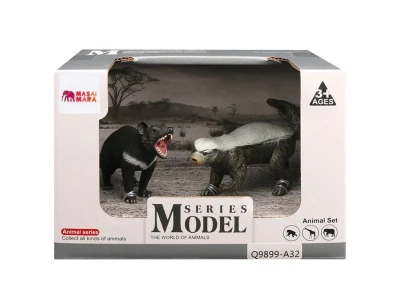 Набор фигурок животных MASAI MARA MM211-128 серии "Мир диких животных": Тасманский дьявол и медоед