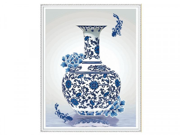Алмазная мозаика с нанесенной рамкой 40х50 В СТИЛЕ ГЖЕЛЬ (8 цветов)
