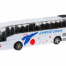 Автобус "Автопанорама", белый, 1/90, свет, звук, инерция, в/к 22*13,5*5,8 см