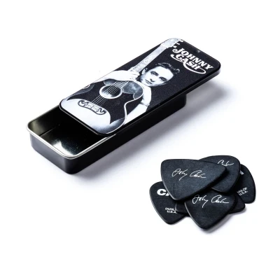 Сувенирный набор медиаторов в пенале Dunlop JCPT01M Johnny Cash Memphis Pick Tin, средние, 6 шт.