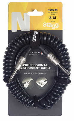 STAGG NGCC3R "витой"гитарный кабель jack-jack с разъемами типа NEUTRIK, 3 м