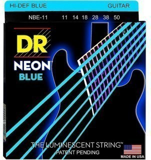 Струны для электрогитар люминесцентные DR NBE-11-50 NEON BLUE