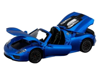 Машина "АВТОПАНОРАМА" Porsche 918 Spyder, 1/24, синий, свет, звук, в/к 24,5х12,5х10,5 см