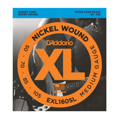 D'ADDARIO EXL160SL Medium, 50-105, Super Long Scale струны для 4-струнной бас-гитары