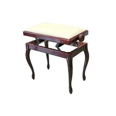 Банкетка Hidrau BG200 Mahogany Gloss 3 (L25), полированное красное дерево, бежевая кожа
