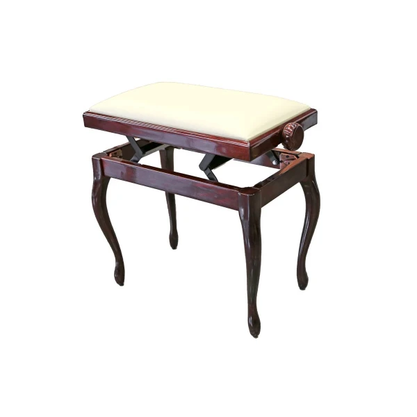 Банкетка Hidrau BG200 Mahogany Gloss 3 (L25), полированное красное дерево, бежевая кожа