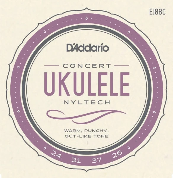 Струны для укулеле концерт D'Addario EJ88C, серия Nyltech, 24-31-37-26