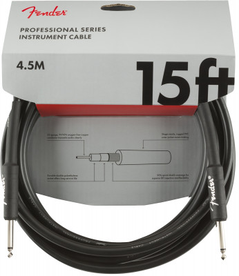 FENDER FENDER 15' INST CABLE BLK инструментальный кабель, черный, 15'
