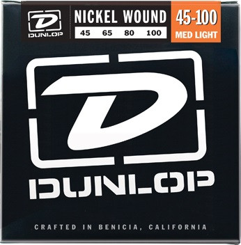 DUNLOP DBN Nickel Plated Steel Med Light 45-100 струны для 4-струнной бас-гитары