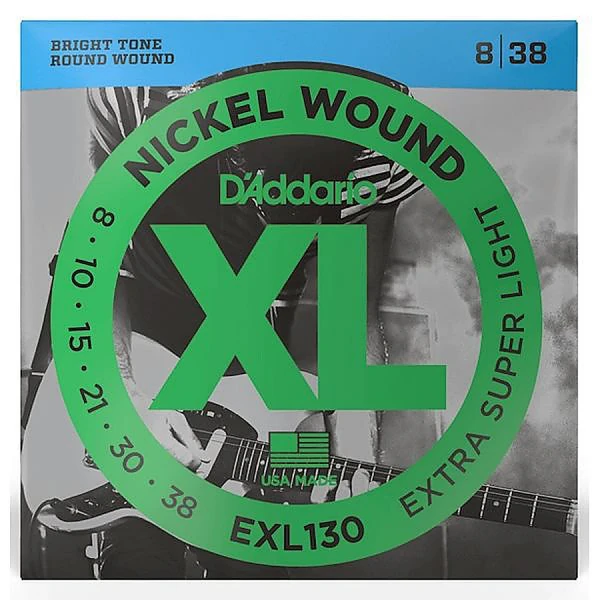 Струны для электрогитары D'Addario EXL130 Nickel Wound, никель, 8-38, Extra Super Light