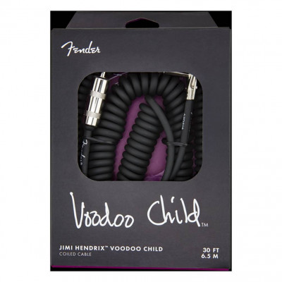 FENDER HENDRIX VOODOO CHILD CABLE BLACK Гитарный кабель jack-jack, 9 метров, модель Джими Хендрикс, черный