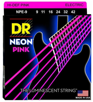 Струны для электрогитар люминесцентные DR NPE-9-42 NEON PINK