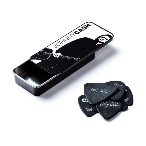 Сувенирный набор медиаторов в пенале Dunlop JCPT02H Johnny Cash Legend Pick Tin, толстые, 6 шт