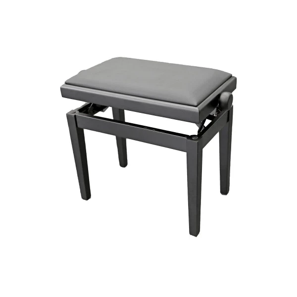 Банкетка Hidrau X24 Black Mat, черная матовая, сиденье черная экокожа