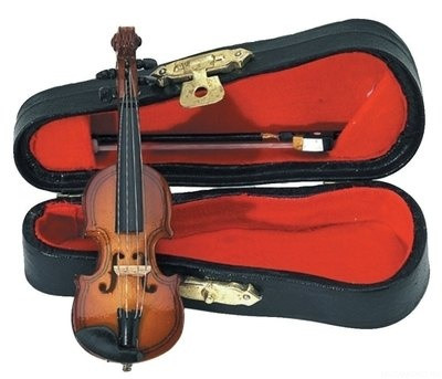 GEWA Miniature Instrument Violin сувенир-скрипка деревянная с футляром и смычком 9 см