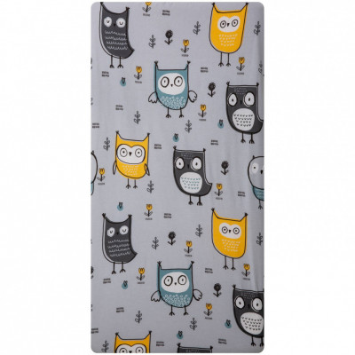 Простыня ВОМБАТИК Cl-0106-Sov Classic Collection Совята 125х75х12 универсальная на резинке