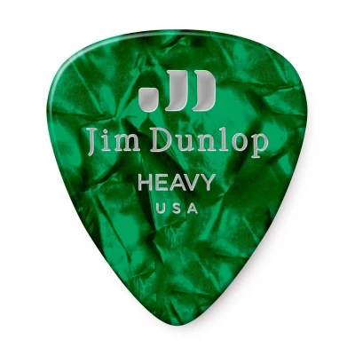 Медиаторы жесткие Dunlop 483P12HV Celluloid Green Pearloid Heavy, 12 шт.