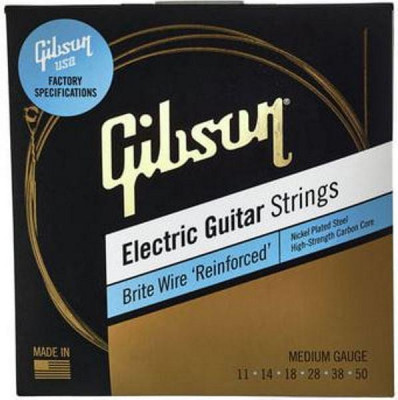 Струны для электрогитары GIBSON SEG-BWR10 BRITE WIRE REINFORCED ELECTIC GUITAR STRINGS, LIGHT GAUGE, .010-.046