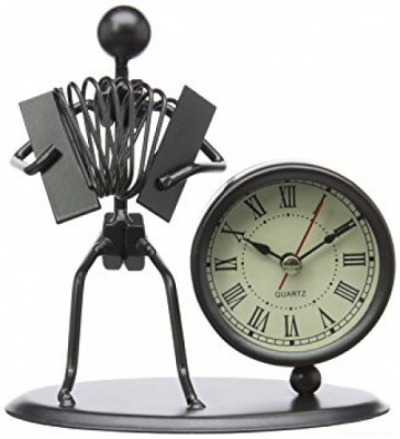 GEWA Sculpture Clock Accordion часы-скульптура сувенирные "аккордеонист" металл 12x6.5x13 см
